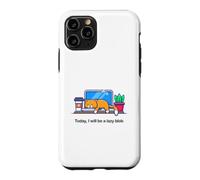 Custodia per iPhone 11 Pro Oggi sarò un pigro Blob No Cat Not Today Kitten Funny