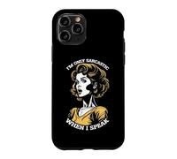 Custodia per iPhone 11 Pro Only Sarcastic Speak Funny Sarcasm Citazione Retro Pop Art Woman