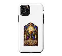 Custodia per iPhone 11 Pro Opera d'arte a mosaico gotico cattolico calice ed eucaristia