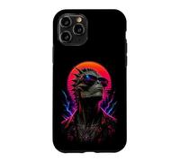 Custodia per iPhone 11 Pro Opera d'arte extraterrestre alieno rettiliano retrò