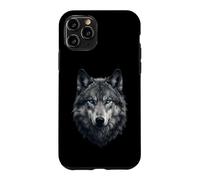 Custodia per iPhone 11 Pro Opera d'arte mistica con lupo e occhi azzurri