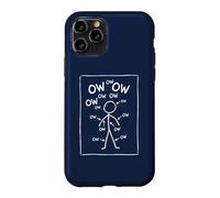 Custodia per iPhone 11 Pro Ow Ow Ow Stick Man Figura Divertente Dolore Cronico Umorismo Meme 8
