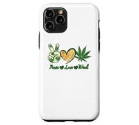Custodia per iPhone 11 Pro Pace Amore Erba Marijuana Cannabis Retro Vintage