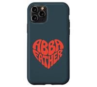 Custodia per iPhone 11 Pro Padre Abba - Tipografia di fede cristiana a forma di cuore