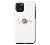 Custodia per iPhone 11 Pro Pallavolo Battito cardiaco - Palla ECG Pulse Distressed Design