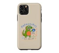 Custodia per iPhone 11 Pro Papasaurus Number One Dad Funny Dinosaur Rex Festa del papà
