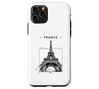 Custodia per iPhone 11 Pro Parigi Francia Torre Eiffel minimalista souvenir di viaggio