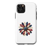 Custodia per iPhone 11 Pro Patriotic Flower USA Floral American 4 luglio Indipendenza