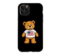 Custodia per iPhone 11 Pro Patriotic Teddy Bear USA Flag Illustration Graphic Cartoon