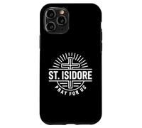 Custodia per iPhone 11 Pro Patrono cattolico Sant'Isidoro Prega per noi Croce