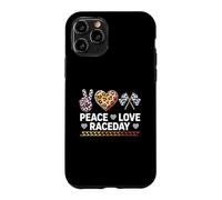 Custodia per iPhone 11 Pro Peace Love Raceday Drag Racing - Bandiera a scacchi