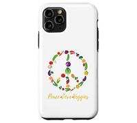 Custodia per iPhone 11 Pro Peace Love Veggies - Vegano, Vegetariano, Animali, No alla Guerra
