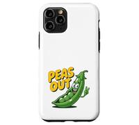 Custodia per iPhone 11 Pro Peas Out - Divertente gioco di parole a forma di pisello con scritta «Peas Out Giving Peace»