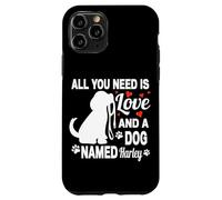 Custodia per iPhone 11 Pro Personalizzato Cane Nome Harley Cute Dog Pet Lover