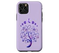 Custodia per iPhone 11 Pro Phases Moon & Tree of Life Fasi Lunari Albero Rosa Della