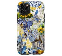 Custodia per iPhone 11 Pro Piastrella Mediterranea E Limone Blu Giallo Mare Italiano Estate