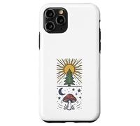 Custodia per iPhone 11 Pro Pino Sole Luna Fungo Foresta Celeste Boho Folk Art