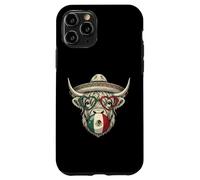 Custodia per iPhone 11 Pro Poncho mucca messicana Highland Cinco De Mayo Fiesta Sombrero
