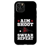 Custodia per iPhone 11 Pro Pool Playing Aim Shoot Swear Repeat Pool Playing Billiards