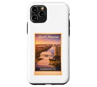 Custodia per iPhone 11 Pro Poster aereo vintage Washington D.C. Lincoln USA arte di viaggio