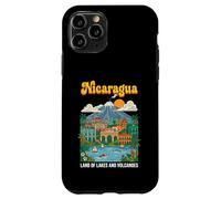 Custodia per iPhone 11 Pro Poster retrò della terra dei laghi e dei vulcani del Nicaragua