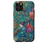 Custodia per iPhone 11 Pro Pretty Hummingbird Bird Floral Ornate Art
