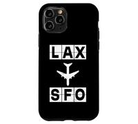 Custodia per iPhone 11 Pro Progettazione del codice di viaggio del percorso dell'aereo LAX SFO