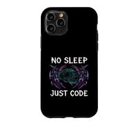 Custodia per iPhone 11 Pro Programmer Hacker No Sleep Just Code Cyberpunk Brain
