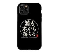 Custodia per iPhone 11 Pro Proverbio giapponese Anche le scimmie cadono dagli alberi Giappone Kanji