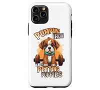 Custodia per iPhone 11 Pro Pumping Iron and Petting Puppies Body Building