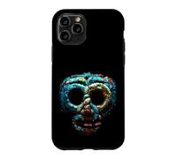 Custodia per iPhone 11 Pro Quetzalcoatl Maschera Azteca Mosaico Turchese