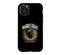 Custodia per iPhone 11 Pro Rabbit Holes Conspiracy Graphic Retro Rabbit UFO Meme Verità