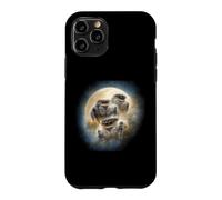 Custodia per iPhone 11 Pro Ragni saltatori Gold Moon Kawaii Chibi Ragni aerografo