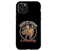 Custodia per iPhone 11 Pro Raising My Husband Is Exhausting Funny Wife Retro