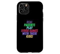 Custodia per iPhone 11 Pro Real Parents Play Video Games With Their Kids Gamer Mom Dad
