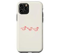 Custodia per iPhone 11 Pro Red Horses Fire Horse Running Western Estetic Graphic