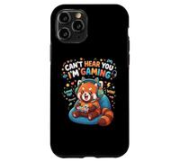 Custodia per iPhone 11 Pro Red Panda Gaming Can't Hear You I'm Gaming Red Panda