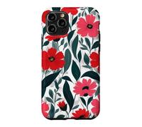 Custodia per iPhone 11 Pro Red Poppy Botanical Bold Flowers Floreale