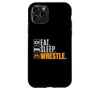 Custodia per iPhone 11 Pro Regalo con citazione "Eat Sleep Wrestle" per wrestler girl wrestling boy