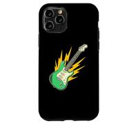 Custodia per iPhone 11 Pro Retro chitarra elettrica Lightning Bolt Rock Music Graphic