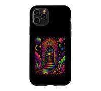 Custodia per iPhone 11 Pro Retro Cosmic Portal Scale Stile Vintage Art