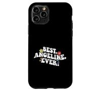 Custodia per iPhone 11 Pro Retro Groovy Best ANGELINE Ever Nome Festa della mamma Ragazza