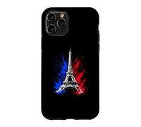 Custodia per iPhone 11 Pro Retro Silhouette Eiffel Tower Paris France Travel Souvenir