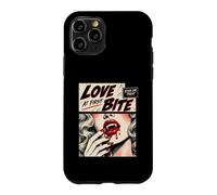 Custodia per iPhone 11 Pro Retro Vampire Halloween Love at First Bite Kiss or Treat