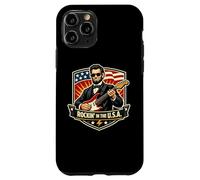 Custodia per iPhone 11 Pro Rockin negli Stati Uniti Presidente Guitar American Independence Day