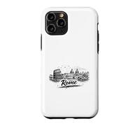 Custodia per iPhone 11 Pro Roma Italia Colosseo Città del Vaticano Sketch Art