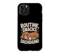 Custodia per iPhone 11 Pro Routine Snacks Dachshund slogan buffo bassotto