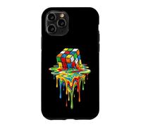 Custodia per iPhone 11 Pro Rubic's Cube Magic in Treno di sciogliere, gioco liquido, vintage