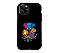Custodia per iPhone 11 Pro Safari Big Five Animals Bold Color Ritratto Popart Design