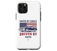Custodia per iPhone 11 Pro Saved by Grace, Driven by Faith - Men's Christian Muscle Car